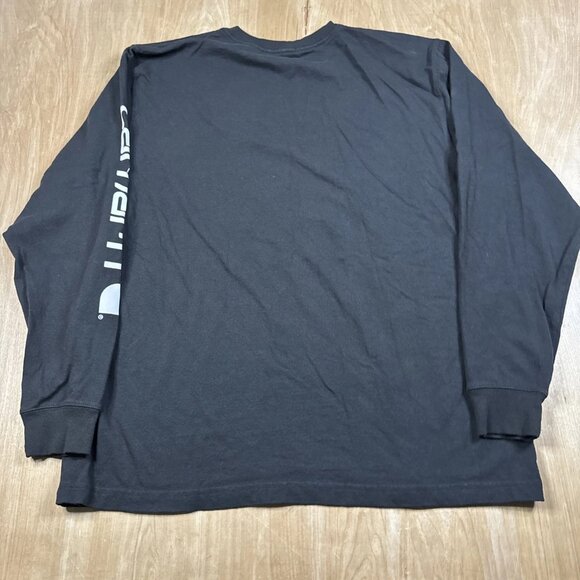 Carhartt Loose Fit Mens Black Long Sleeve Crew Neck T-Shirt Size Large - Picture 6 of 6